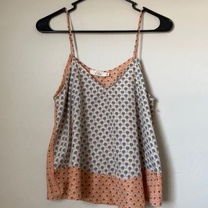 Peach colored Tank Top with patterned design